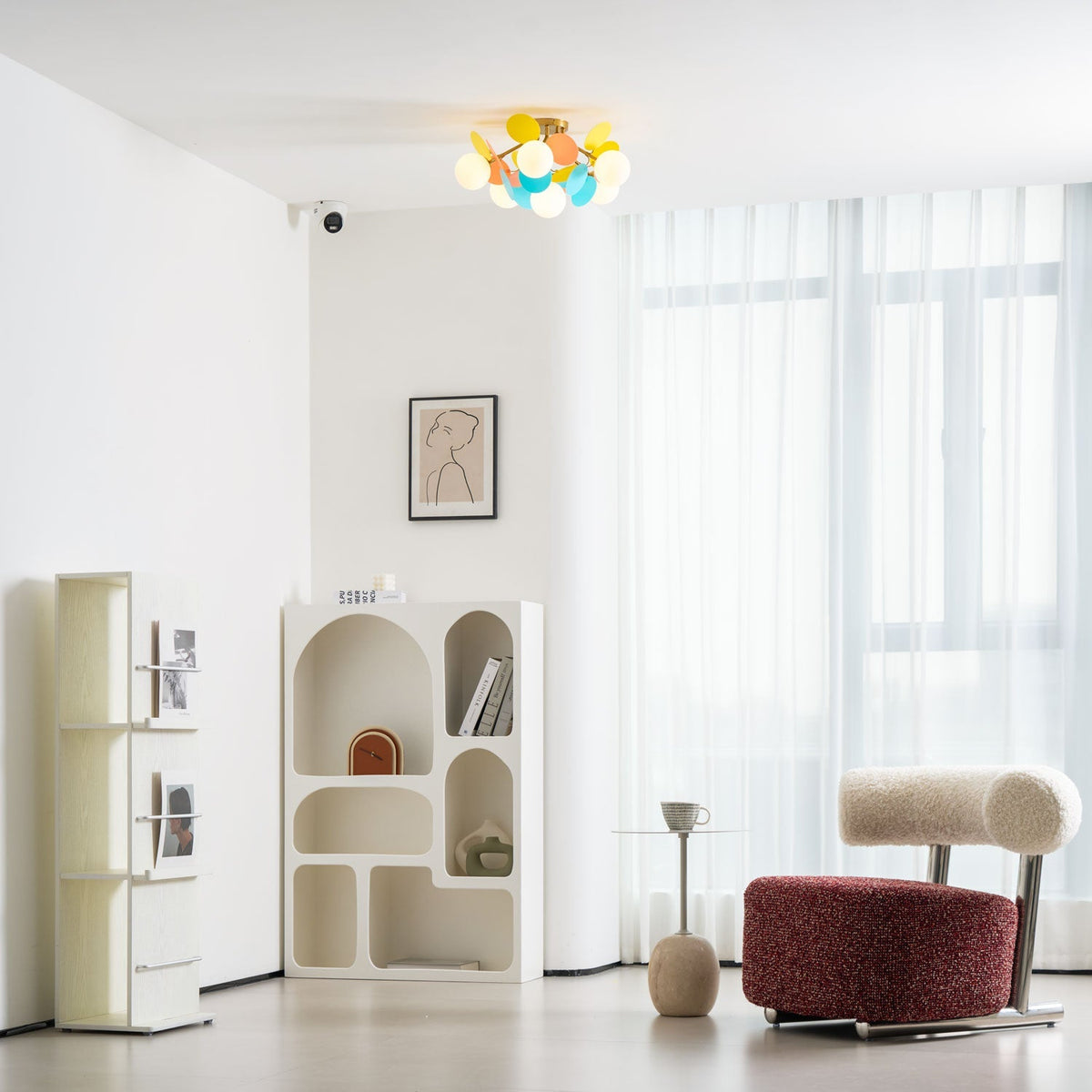 Lámpara de techo de montaje empotrado en colores pastel de 10 pulgadas de diámetro, de metal y acrílico, para habitación de niños, dormitorio, oficina, hogar, guardería, iluminación superior para espacios pequeños