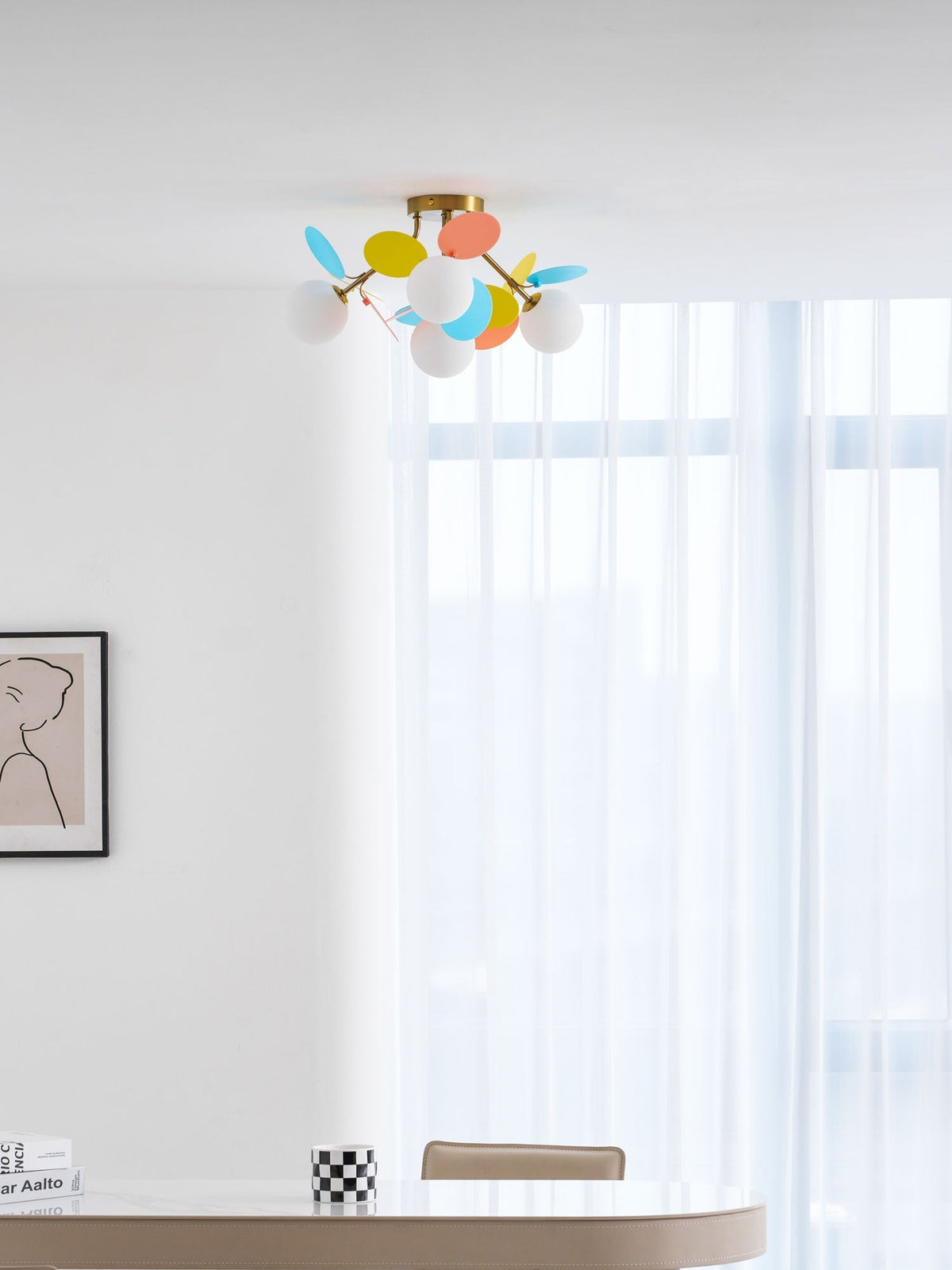 Lámpara de techo de montaje empotrado en colores pastel de 10 pulgadas de diámetro, de metal y acrílico, para habitación de niños, dormitorio, oficina, hogar, guardería, iluminación superior para espacios pequeños