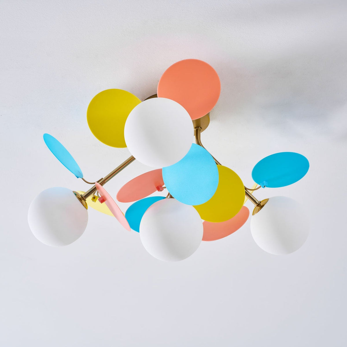 Lámpara de techo de montaje empotrado en colores pastel de 10 pulgadas de diámetro, de metal y acrílico, para habitación de niños, dormitorio, oficina, hogar, guardería, iluminación superior para espacios pequeños
