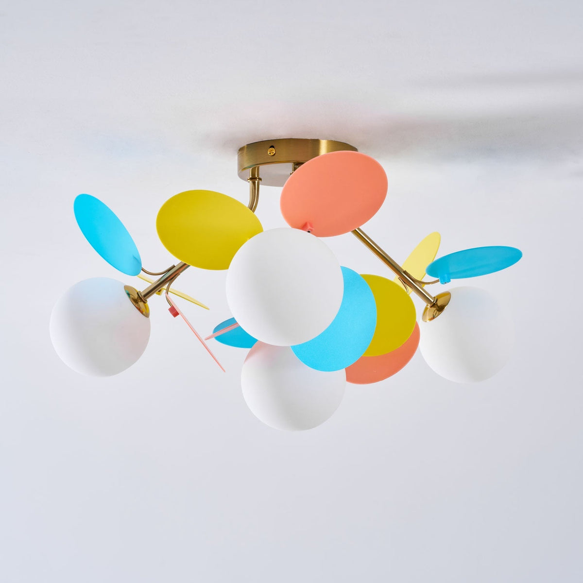 Lámpara de techo de montaje empotrado en colores pastel de 10 pulgadas de diámetro, de metal y acrílico, para habitación de niños, dormitorio, oficina, hogar, guardería, iluminación superior para espacios pequeños