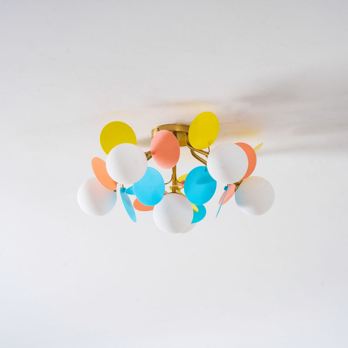 Lámpara de techo de montaje empotrado en colores pastel de 10 pulgadas de diámetro, de metal y acrílico, para habitación de niños, dormitorio, oficina, hogar, guardería, iluminación superior para espacios pequeños