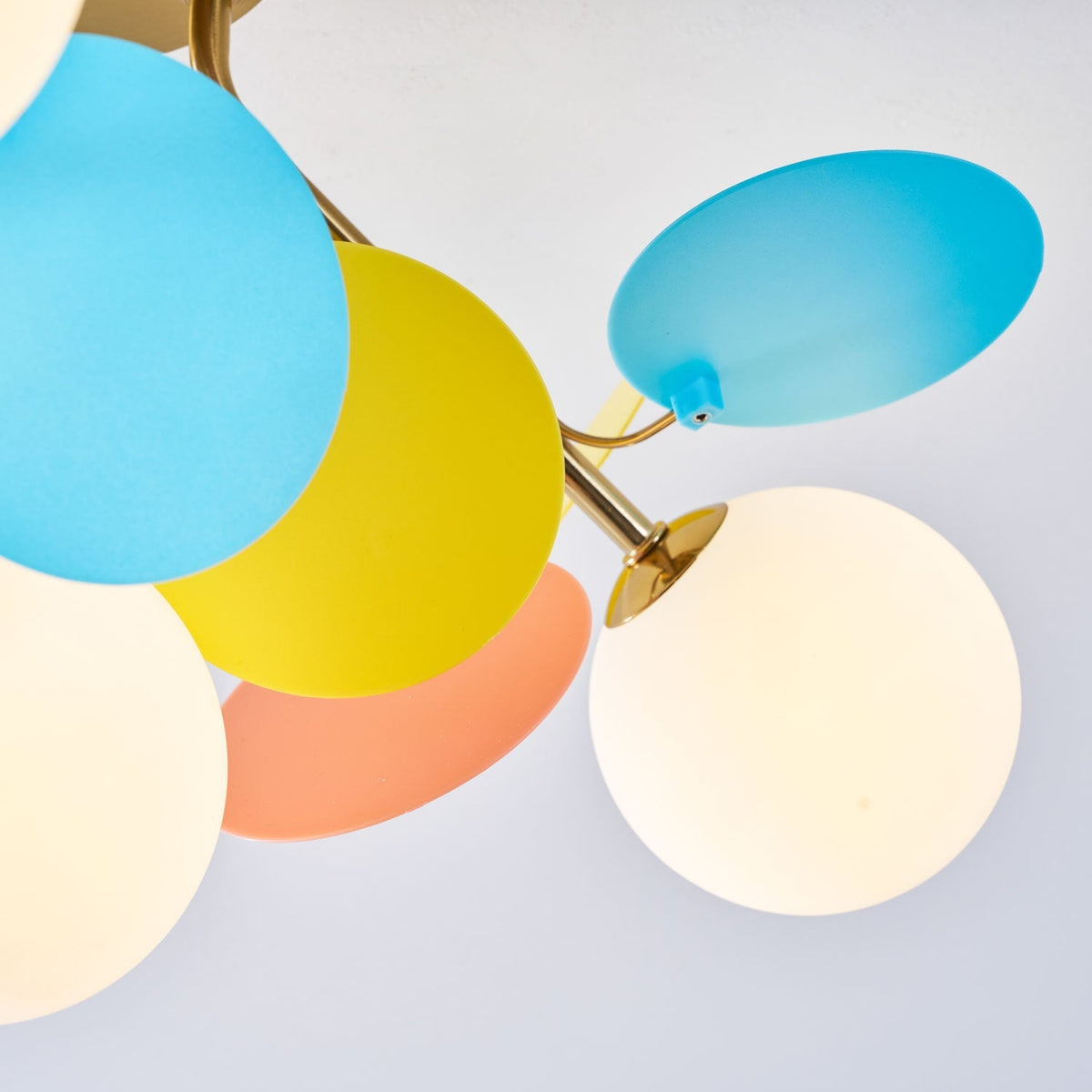 Lámpara de techo de montaje empotrado en colores pastel de 10 pulgadas de diámetro, de metal y acrílico, para habitación de niños, dormitorio, oficina, hogar, guardería, iluminación superior para espacios pequeños