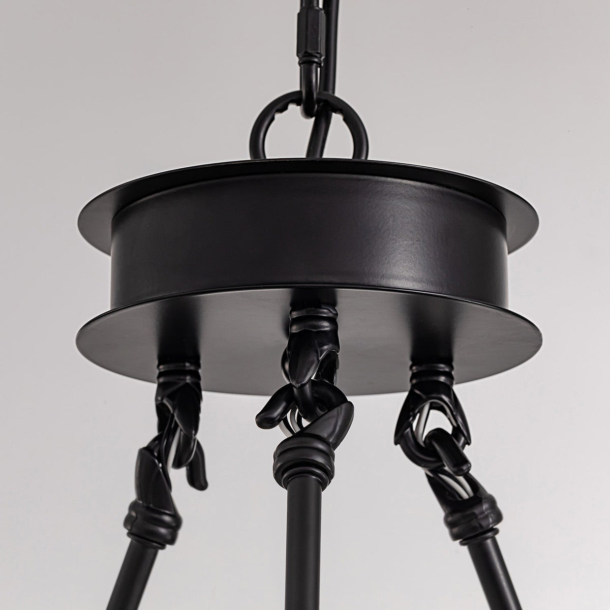 Wagon Wheel Crystal Fixture Matte Black Adjustable Hanging Light 31 Inch Dining Room Farmhouse Ceiling Lighting for Kitchen Island Living Ro | Thomler