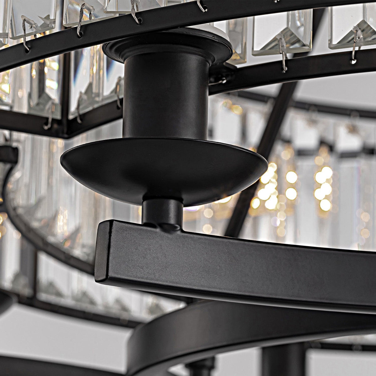Round Overhead Fixture with Hanging Prisms for Dining Areas, Open-Concept Kitchens & Farmhouse Interiors | Adjustable Height, Wagon Wheel Fr | Thomler
