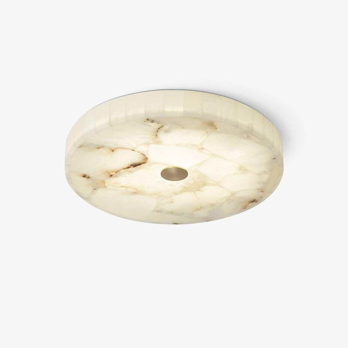 Opbouw LED-plafondlamp 20 inch rond albasten mozaïekpatroon voor slaapkamer woonkamer eetkamer keuken wit goud metalen frame | Thomler