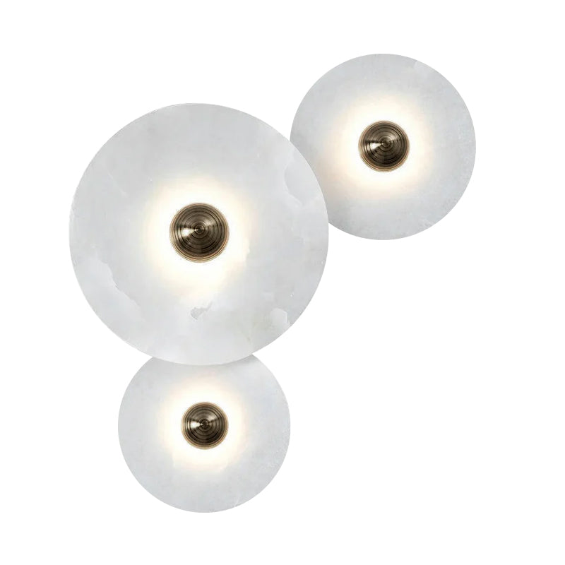 Layered Alabaster Sconce Flush Mount LED Fixture Bronze Multi-Disc Indoor Accent Light for Bedroom Hallway Living Room Modern Sculptural Cei | Thomler