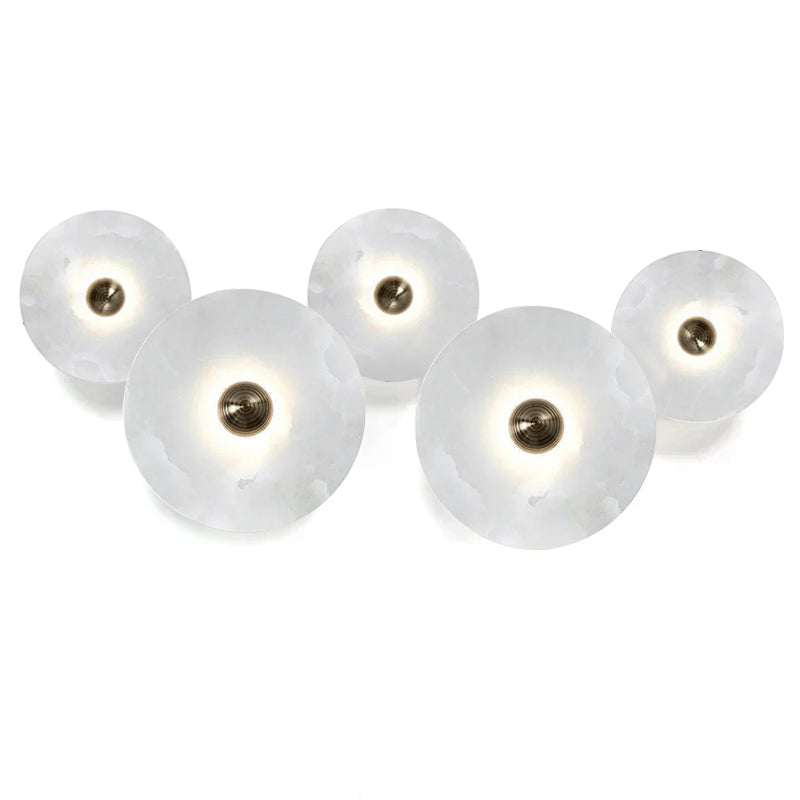 Layered Alabaster Sconce Flush Mount LED Fixture Bronze Multi-Disc Indoor Accent Light for Bedroom Hallway Living Room Modern Sculptural Cei | Thomler