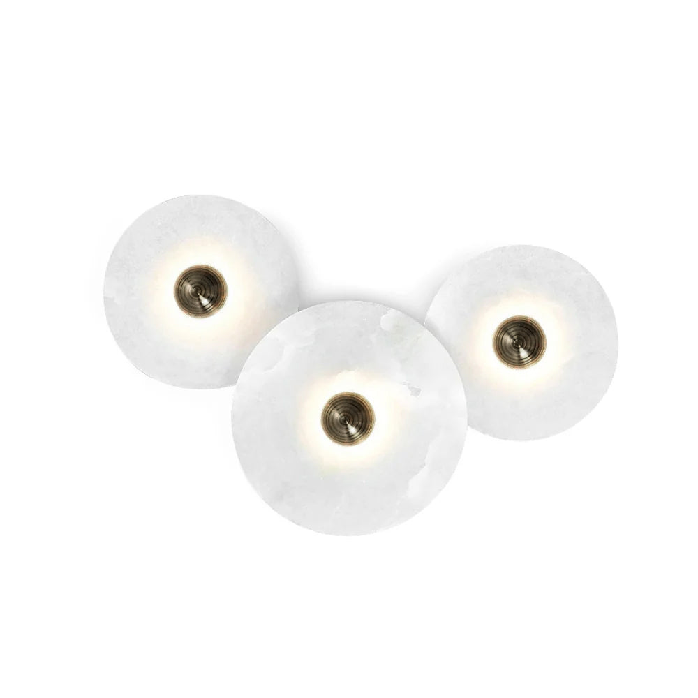 Layered Alabaster Sconce Flush Mount LED Fixture Bronze Multi-Disc Indoor Accent Light for Bedroom Hallway Living Room Modern Sculptural Cei | Thomler