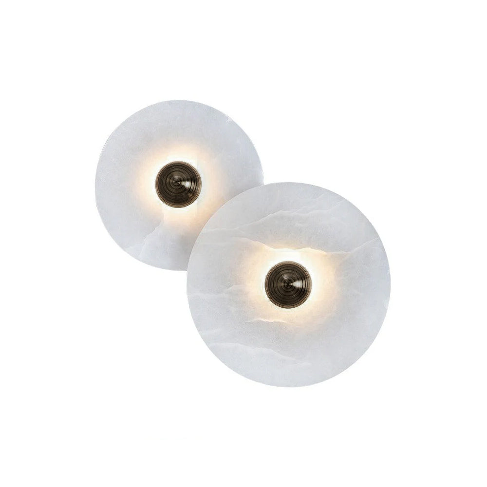 Layered Alabaster Sconce Flush Mount LED Fixture Bronze Multi-Disc Indoor Accent Light for Bedroom Hallway Living Room Modern Sculptural Cei | Thomler