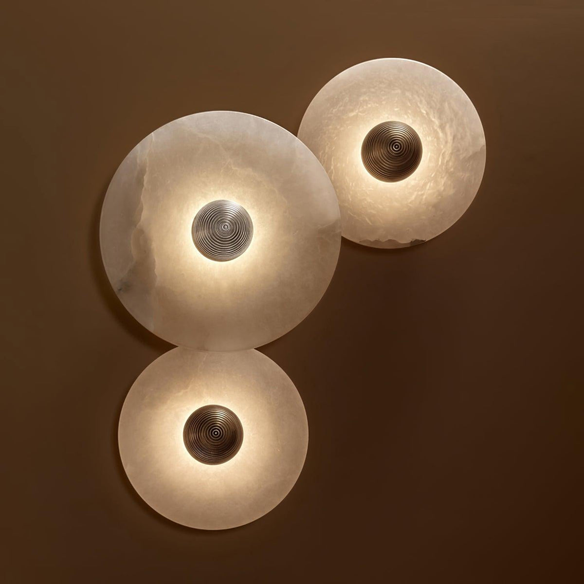 LED Flush Mount Ceiling Light 12 Inch Alabaster Shade Aluminum Frame Dual Install Wall Sconce Contemporary Fixture for Bedroom Hallway Livin | Thomler
