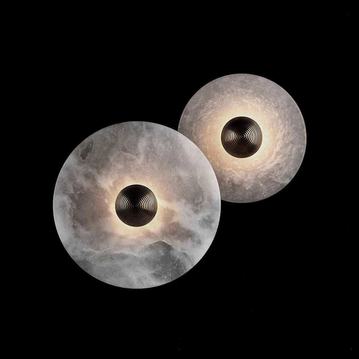 LED Flush Mount Ceiling Light 12 Inch Alabaster Shade Aluminum Frame Dual Install Wall Sconce Contemporary Fixture for Bedroom Hallway Livin | Thomler