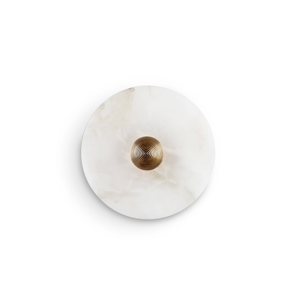 LED Flush Mount Ceiling Light 12 Inch Alabaster Shade Aluminum Frame Dual Install Wall Sconce Contemporary Fixture for Bedroom Hallway Livin | Thomler