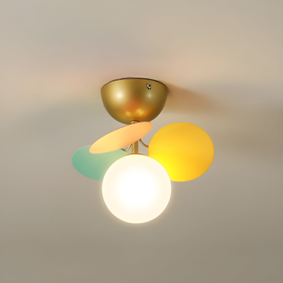 Lámpara de techo de montaje empotrado en colores pastel de 10 pulgadas de diámetro, de metal y acrílico, para habitación de niños, dormitorio, oficina, hogar, guardería, iluminación superior para espacios pequeños