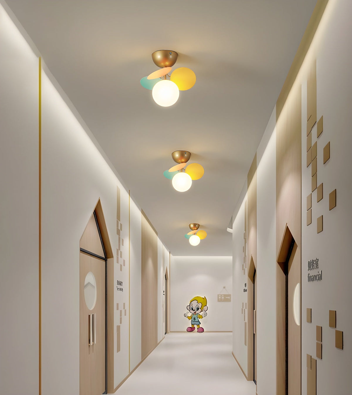 Lámpara de techo de montaje empotrado en colores pastel de 10 pulgadas de diámetro, de metal y acrílico, para habitación de niños, dormitorio, oficina, hogar, guardería, iluminación superior para espacios pequeños