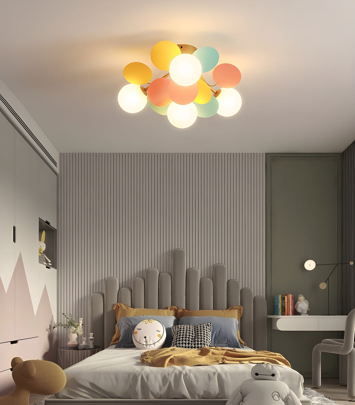 Lámpara de techo de montaje empotrado en colores pastel de 10 pulgadas de diámetro, de metal y acrílico, para habitación de niños, dormitorio, oficina, hogar, guardería, iluminación superior para espacios pequeños