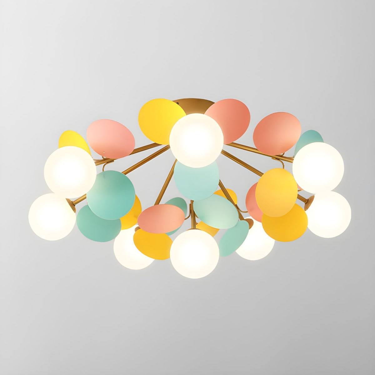 Lámpara de techo de montaje empotrado en colores pastel de 10 pulgadas de diámetro, de metal y acrílico, para habitación de niños, dormitorio, oficina, hogar, guardería, iluminación superior para espacios pequeños