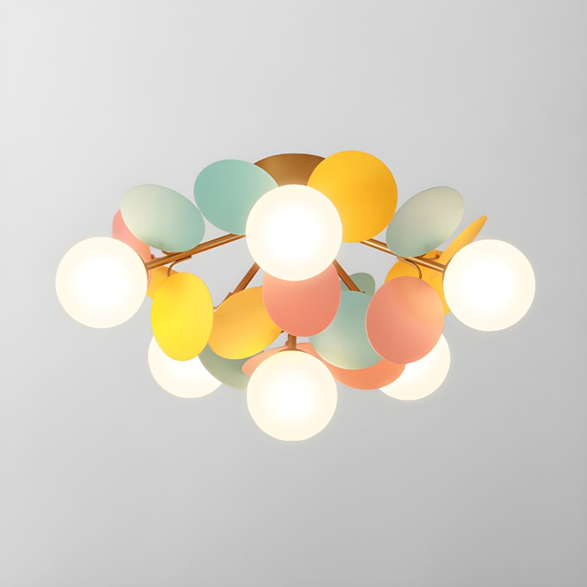 Lámpara de techo de montaje empotrado en colores pastel de 10 pulgadas de diámetro, de metal y acrílico, para habitación de niños, dormitorio, oficina, hogar, guardería, iluminación superior para espacios pequeños