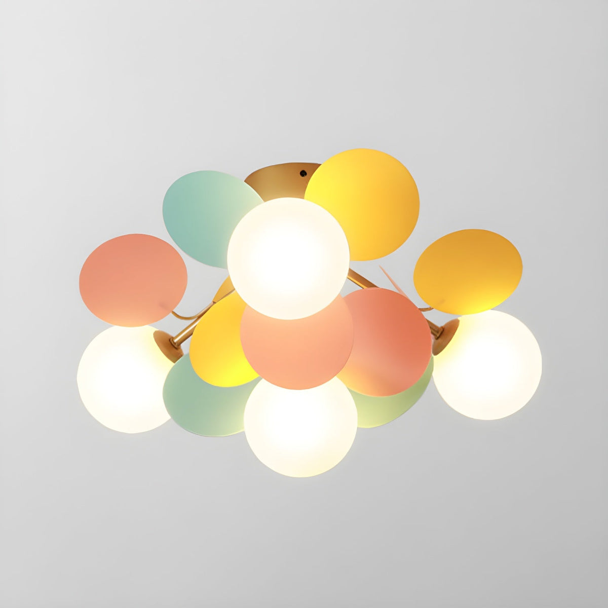 Lámpara de techo de montaje empotrado en colores pastel de 10 pulgadas de diámetro, de metal y acrílico, para habitación de niños, dormitorio, oficina, hogar, guardería, iluminación superior para espacios pequeños