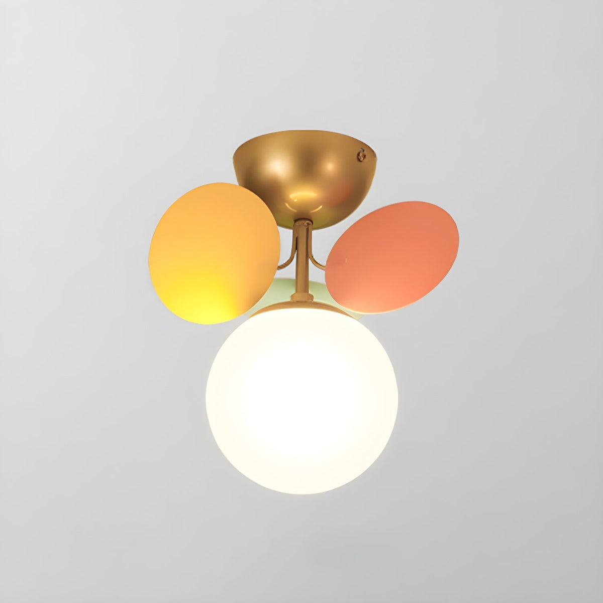 Lámpara de techo de montaje empotrado en colores pastel de 10 pulgadas de diámetro, de metal y acrílico, para habitación de niños, dormitorio, oficina, hogar, guardería, iluminación superior para espacios pequeños