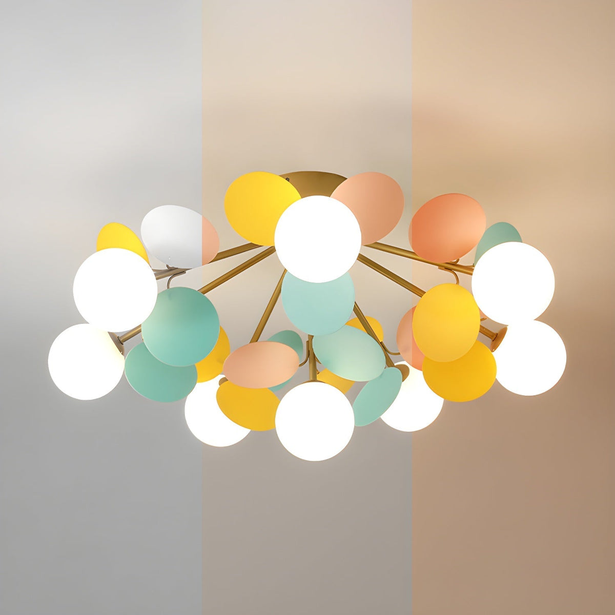 Lámpara de techo de montaje empotrado en colores pastel de 10 pulgadas de diámetro, de metal y acrílico, para habitación de niños, dormitorio, oficina, hogar, guardería, iluminación superior para espacios pequeños