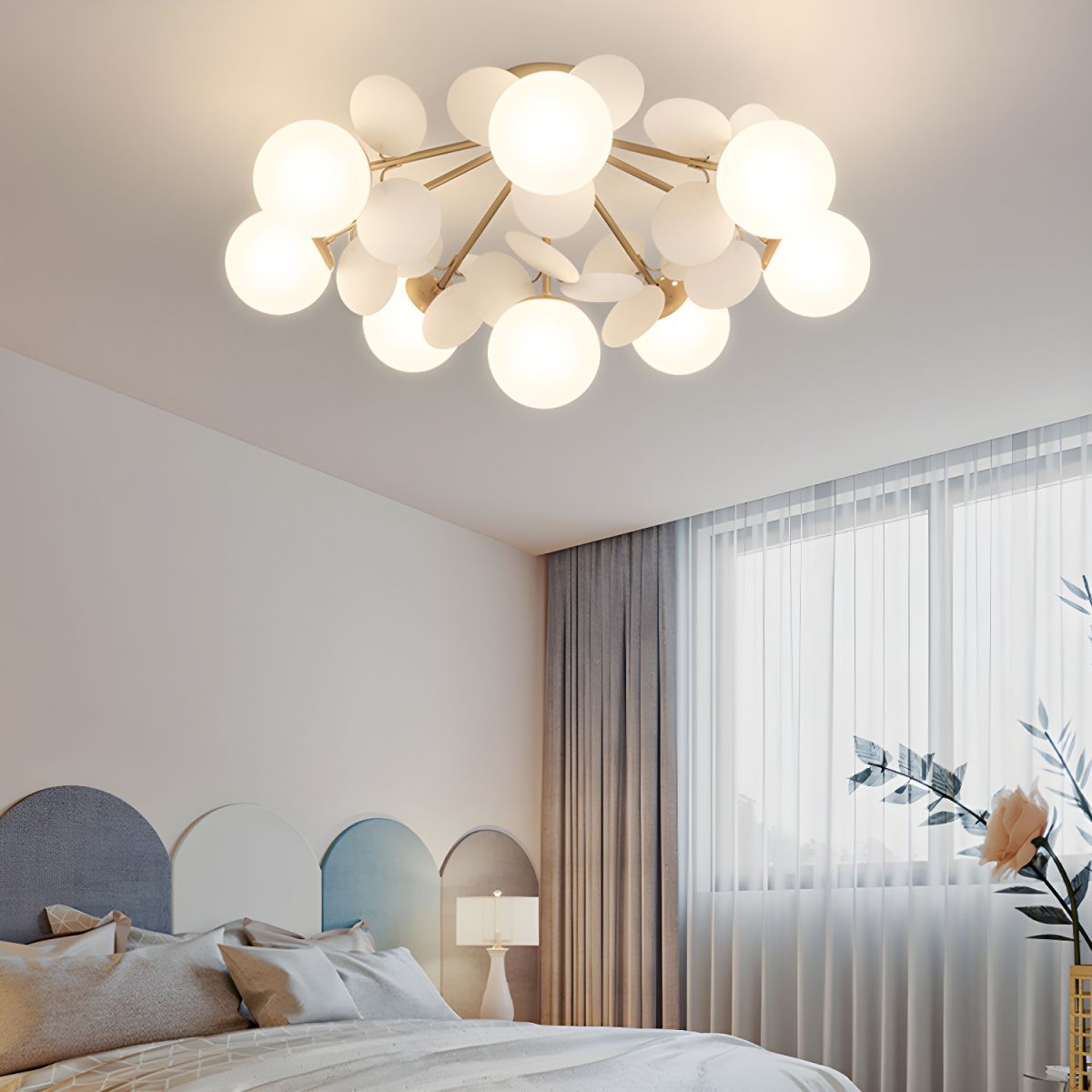 Lámpara de techo de montaje empotrado en colores pastel de 10 pulgadas de diámetro, de metal y acrílico, para habitación de niños, dormitorio, oficina, hogar, guardería, iluminación superior para espacios pequeños