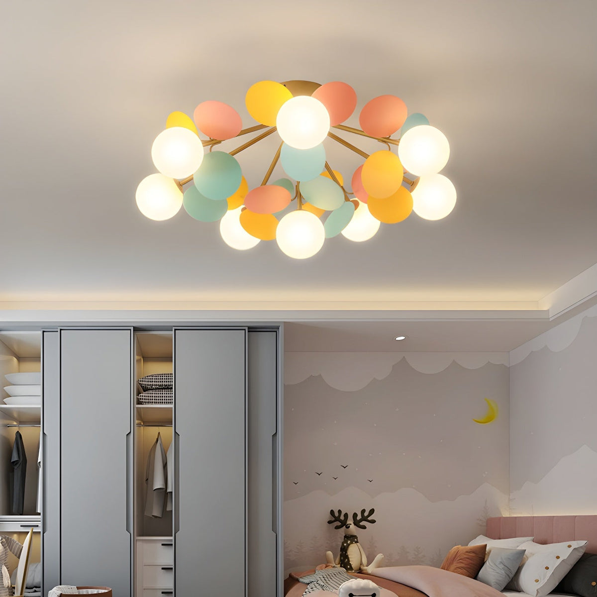 Lámpara de techo de montaje empotrado en colores pastel de 10 pulgadas de diámetro, de metal y acrílico, para habitación de niños, dormitorio, oficina, hogar, guardería, iluminación superior para espacios pequeños