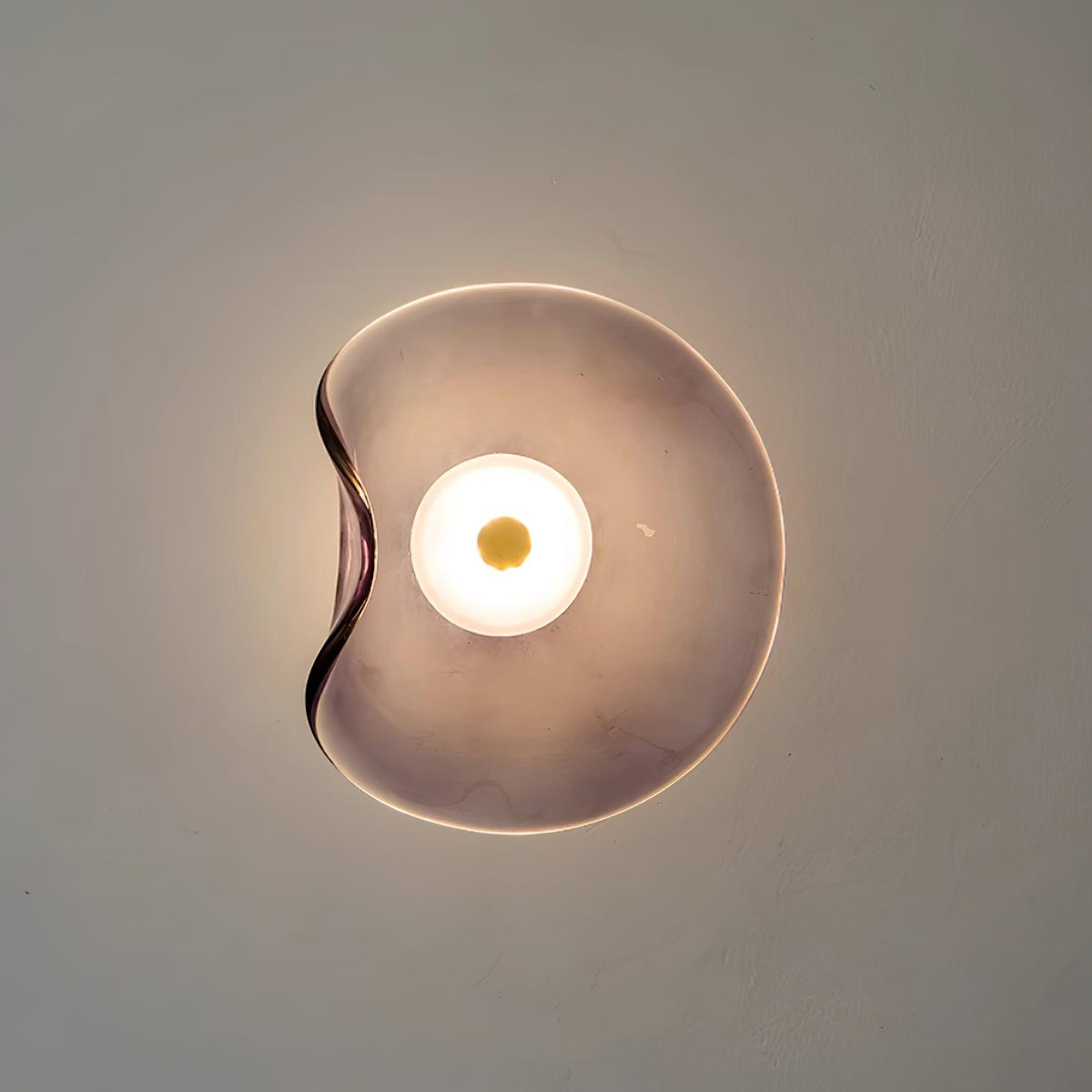 Wandleuchte aus Glas mit warmem LED-Licht, 30 cm Durchmesser, fließendes Design für Badezimmer, Flur, Wohnzimmer, stimmungsvolles Licht, zeitgenössisches Dekor, feuchtigkeitsbeständig | Thomler