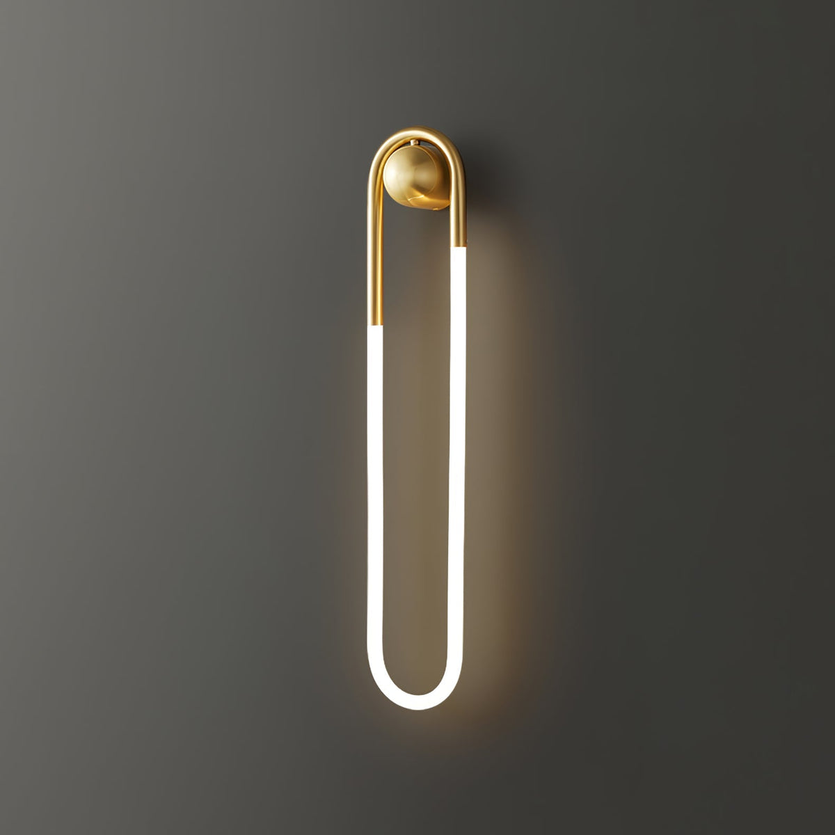 Sculptural Loop Sconce 9W Integrated LED Brass or Black Finish Dimmable Hardwired Fixture for Bedroom Hallway Living Room Contemporary Minim | Thomler