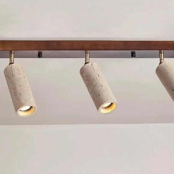 Dreifache verstellbare Strahlerleiste in Stein-Optik, Holz-Finish, 24 Zoll, für Wohnzimmer, Schlafzimmer, Akzentbeleuchtung, moderne, flache Leuchte | Thomler
