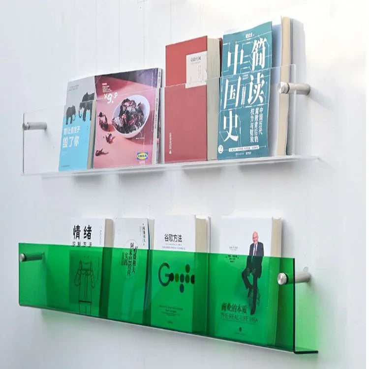 Vinyl Record Holder Wall Rack Magazine Organizer Shelf for Living Room Books Newspapers Home Office Storage Clear Acrylic Display Mount | Thomler