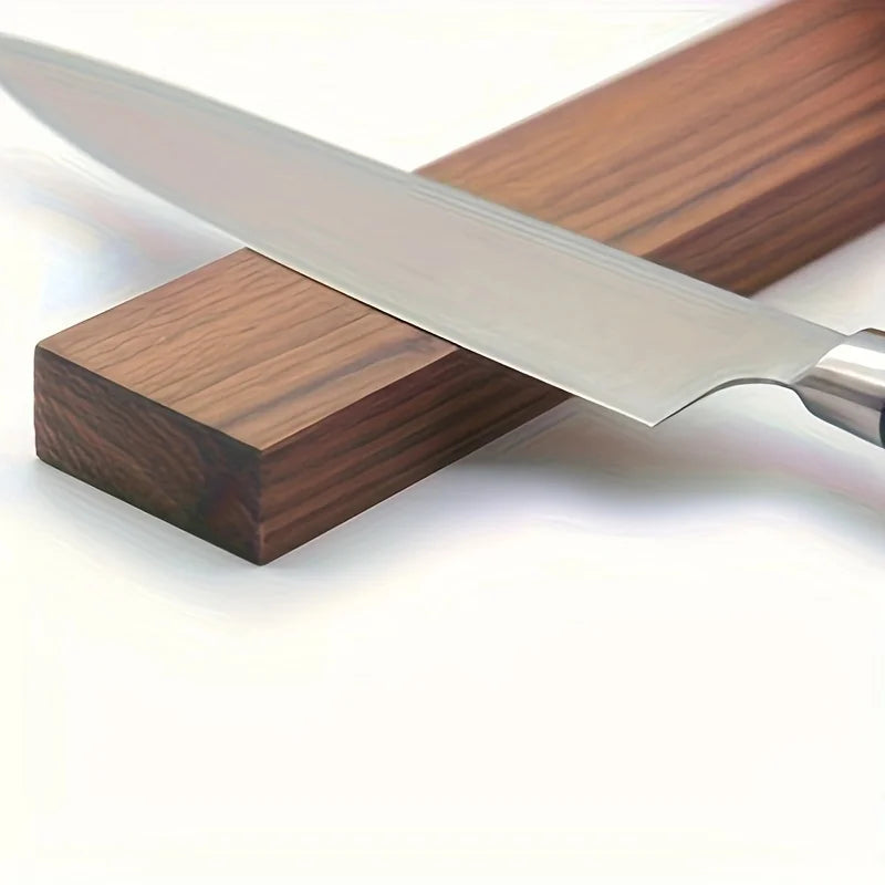 Wall-Mount Kitchen Knife Bar Solid Walnut Wood 16 Inch Magnetic Storage Strip Chef Blade Organizer Space Saver Rack for Cooking Tools Utensi | Thomler