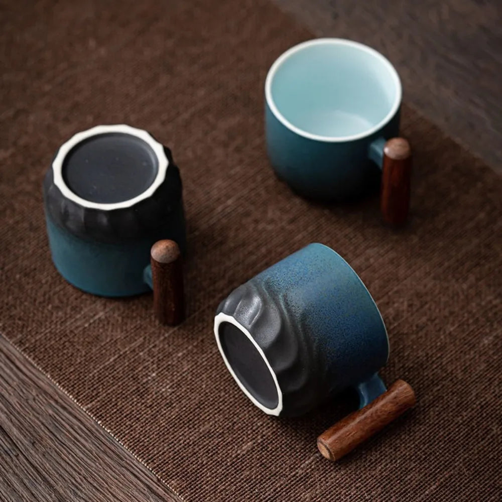 Handbemalte Keramik-Kaffeetasse mit Farbverlauf-Glasur – Retro-inspirierte Teetasse für Küche & Esszimmer | Thomler