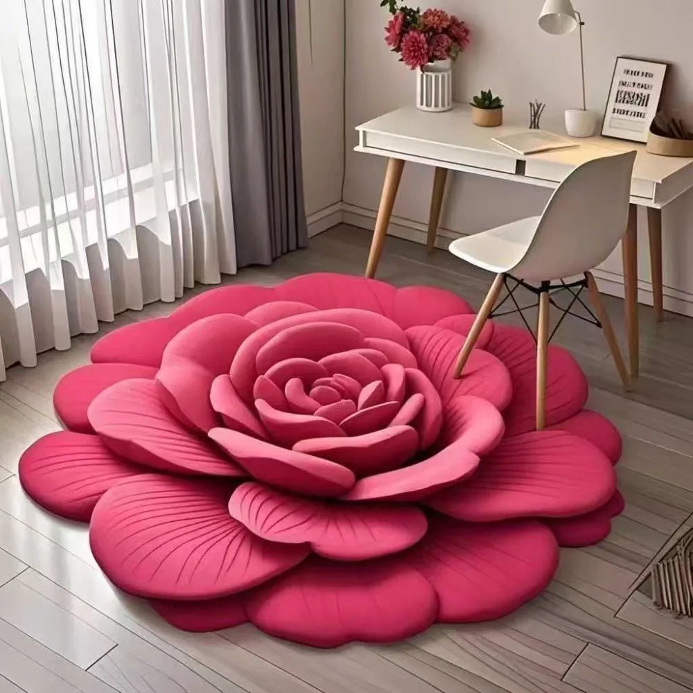 Rose Petal Bath Mat – Soft Microfiber Non-Slip Rug for Bathroom Decor, Machine Washable Floral Design for Shower, Bedroom, Entryway | Thomler