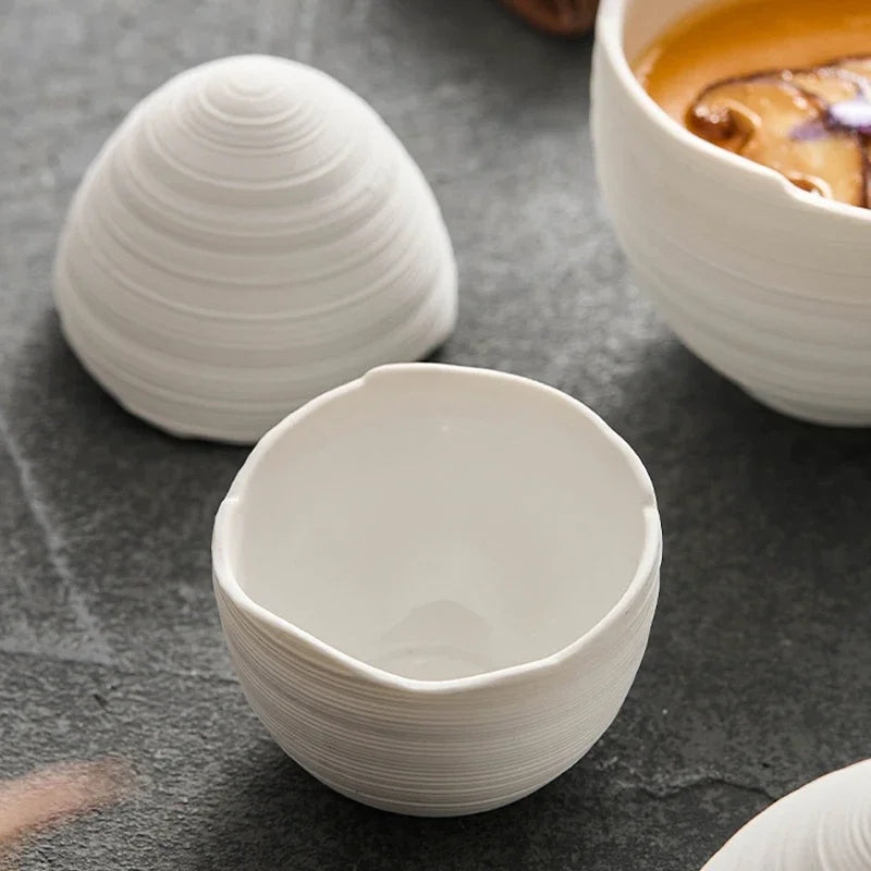 Ceramic Serving Bowl Egg-Shaped Design for Soup Salad Fruit Dessert Modern Minimalist Kitchen Dining Table Decor Dishwasher Safe | Thomler