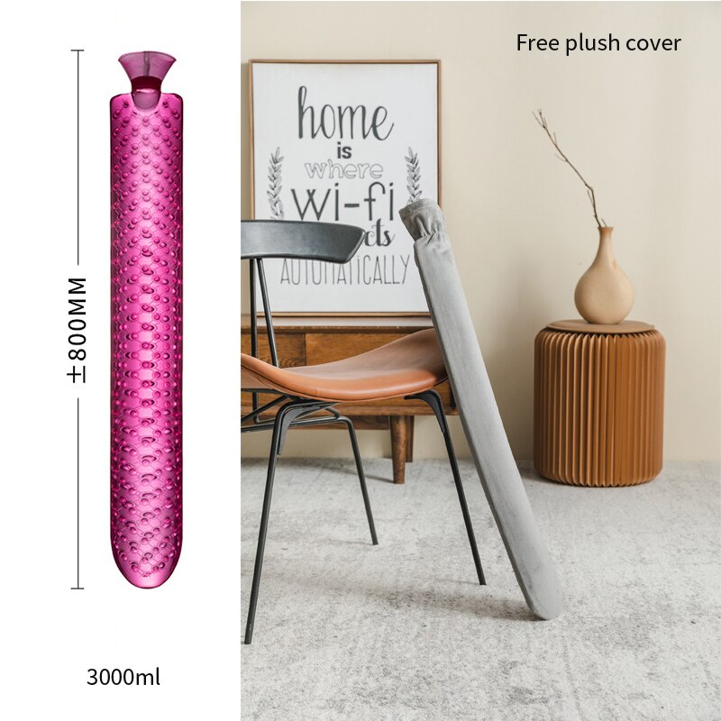 Extra-Long Hot Water Bottle with Thermal Cover for Full-Body Warmth