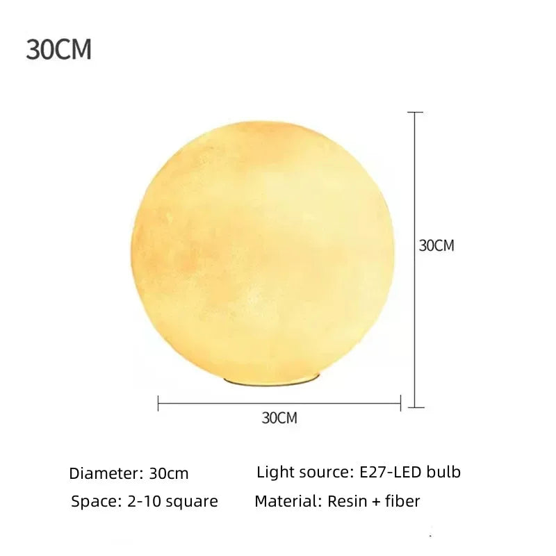 Standing Lamp with 16 in Moon Sphere Adjustable Glow White Acrylic LED for Bedroom Living Room Den Office Space Warm Ambient Lighting | Thomler