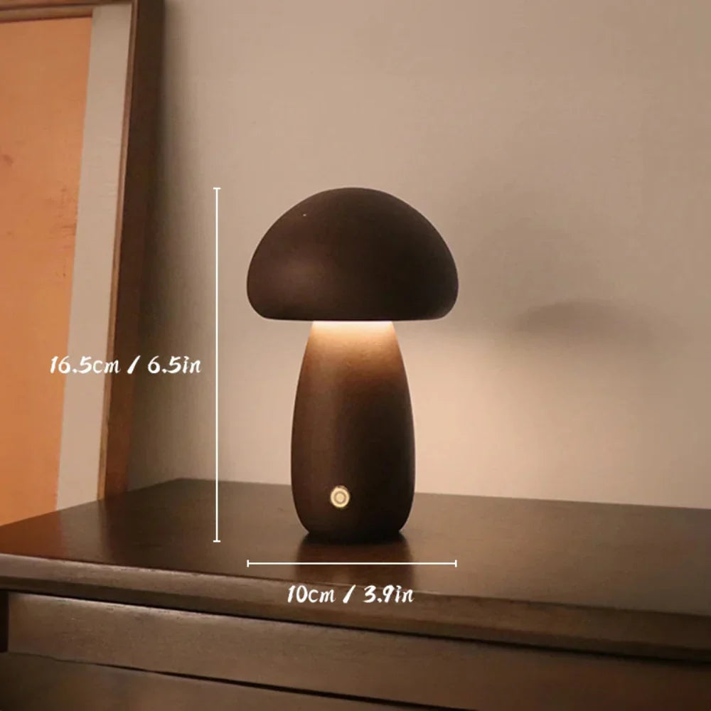 Kabelloses Nachttischlicht aus Holz, wiederaufladbar per USB, 8-Zoll-LED-Würfellampe, dimmbar, für Nachttische, Schreibtische und Wohnzimmer | Thomler