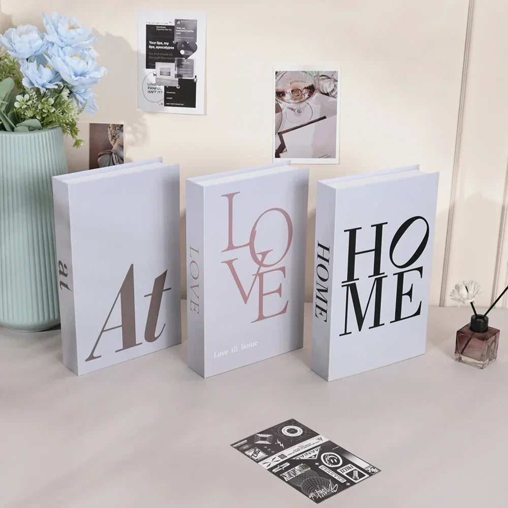 Hollow Cardboard Book Stack 3-Piece Display Set for Shelf Styling Coffee Table Accent Modern Home Interior Staging Props | Thomler