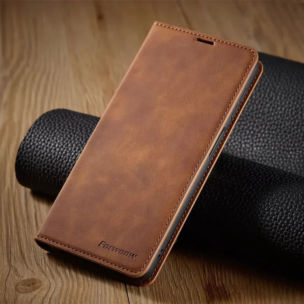 Magnetische lederen portemonneehoes voor Samsung Galaxy met kaartsleuven & flipcover | Premium folio-bescherming voor Galaxy S24 Ultra S23 S22 S21 S20