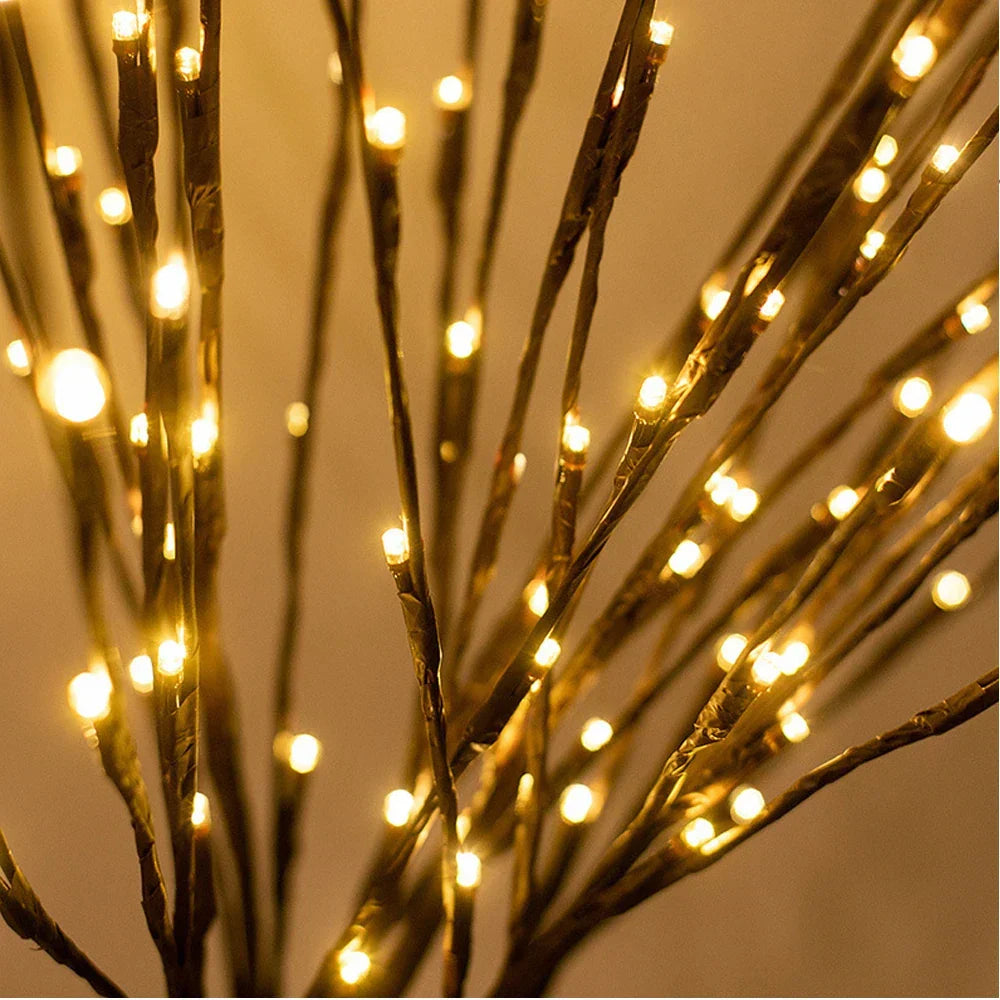 Battery-Operated Lighted Twig Stems with Warm White LEDs for Home Decor | Vase Filler Branch Lights Indoor Outdoor | Thomler