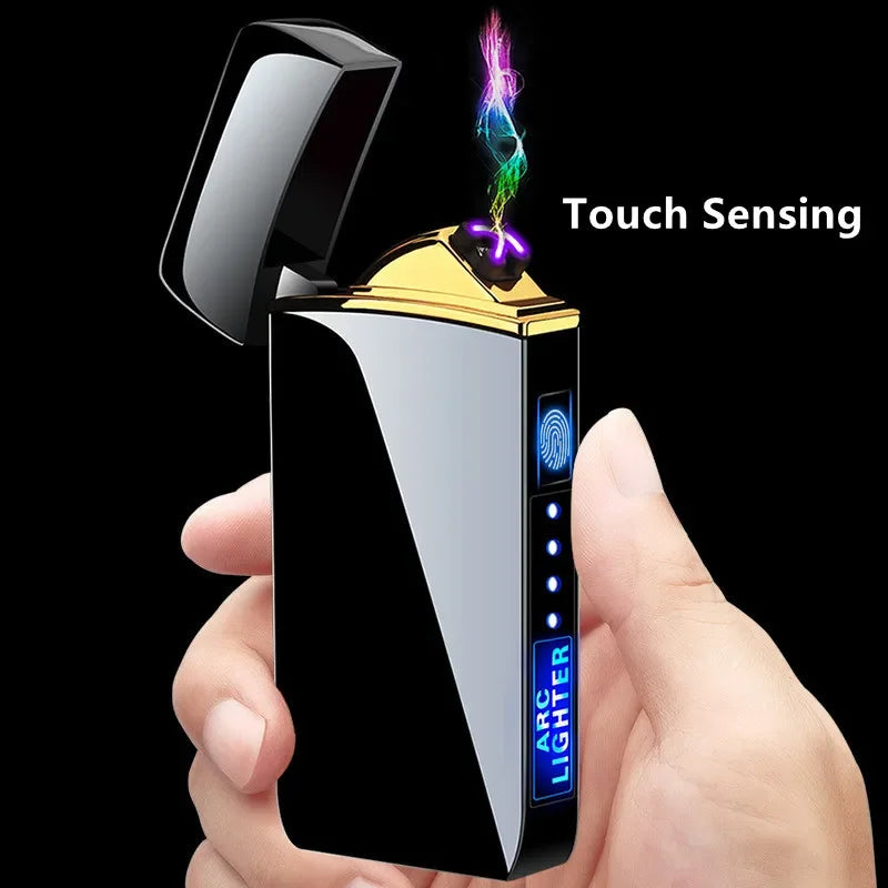 Electric Arc Lighter Rechargeable Windproof Dual Beam Touch Activated USB Powered Flameless Igniter for Candles Incense Camping Outdoor Kitc | Thomler
