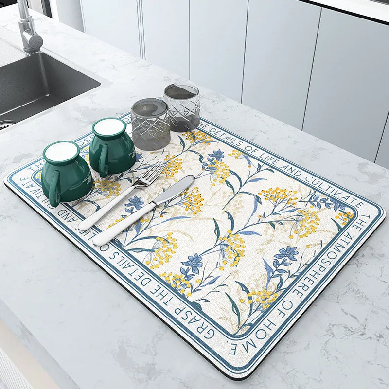 Sink Area Floor Runner 20×24 inch Green Microfiber Ultra-Absorbent Quick-Dry Anti-Slip Backing Machine Washable for Kitchen Dishwasher Cookt | Thomler