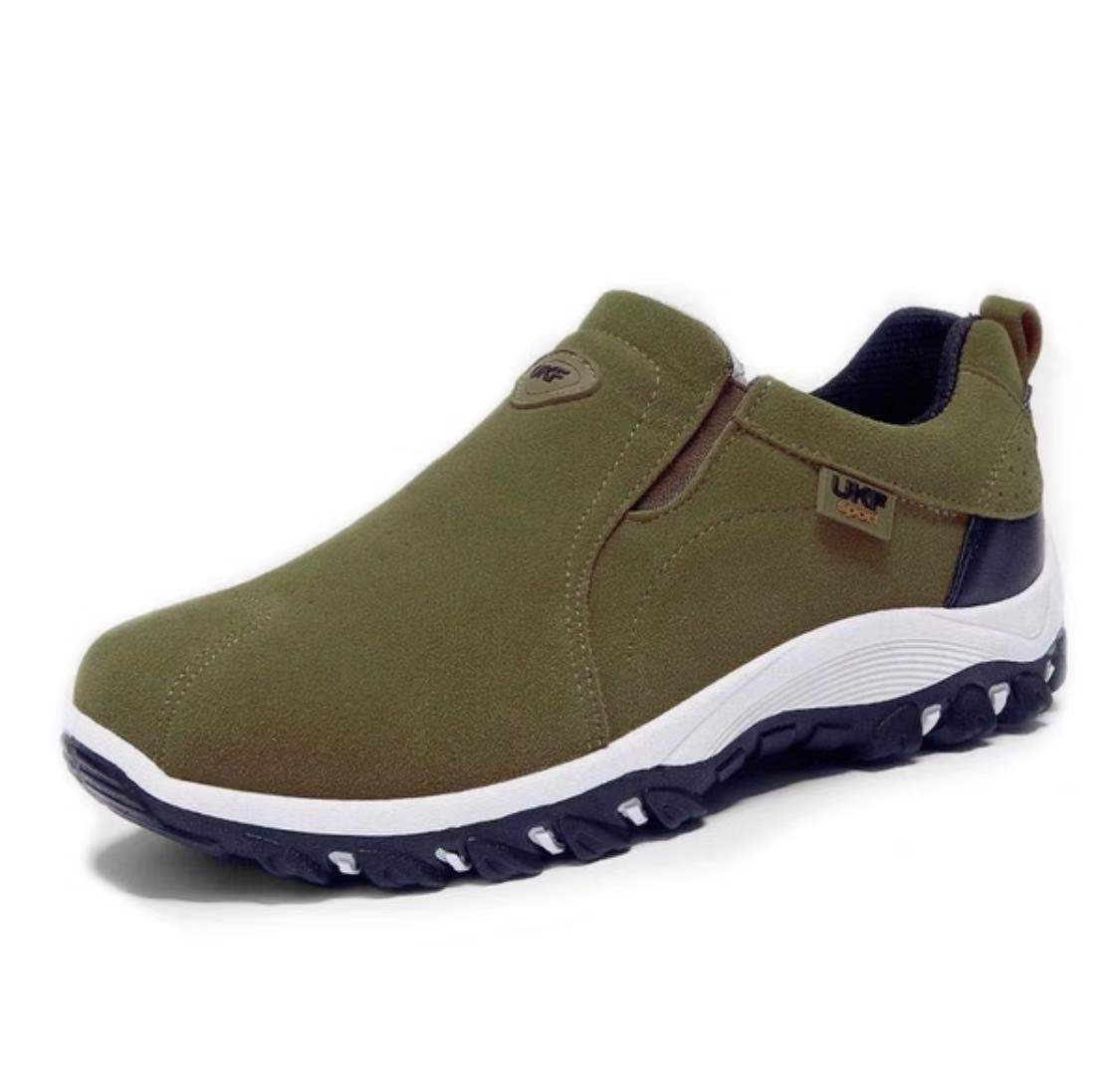 Zapatos de senderismo sin cordones para hombre con suela de alta tracción: zapatillas resistentes para caminar al aire libre, senderos y viajes