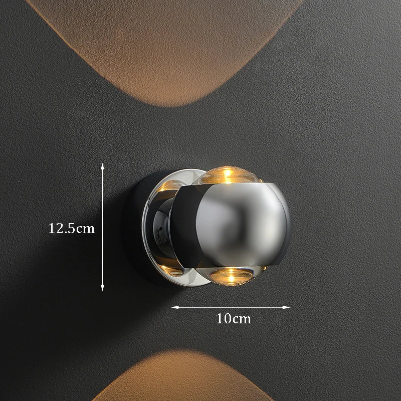 Hedendaagse koperen led-wandlamp, up-down licht voor hal, gang, slaapkamer, badkamer, goud, zwart, chroom | Thomler