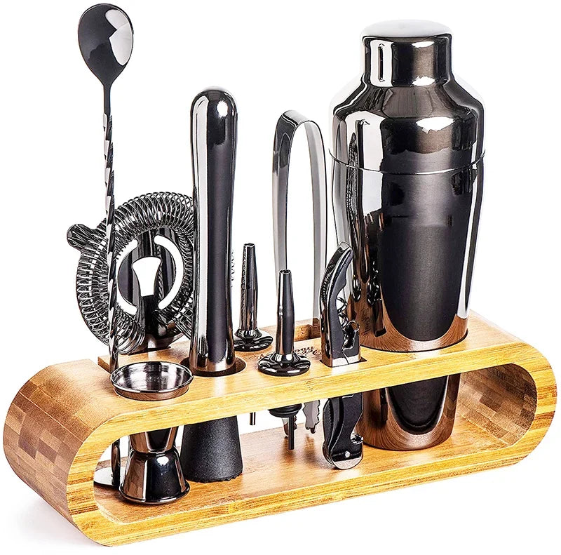 Stainless Steel Bartender Tool Kit 10-Piece Set with Shaker Jigger Strainer for Home Mixology Cocktail Station Bar Accessories Professional | Thomler
