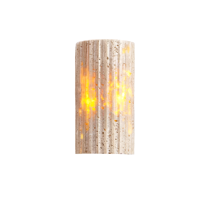 Travertine Sconce Fixture 6.5 Inch Bidirectional Illumination Indoor Outdoor Corridor Entry Facade Architectural Hardscape Garden Terrace Co | Thomler