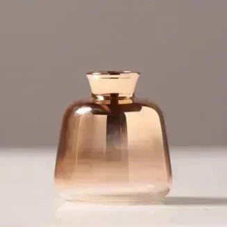 Rose Gold Glass Bud Vase 4 Inch Tall Metallic Gradient Floral Holder Tabletop Accent Small Decorative Vessel for Fresh Cut Flowers & Dried S | Thomler