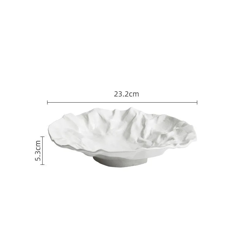 Ocean Wave Serving Bowl Ceramic Porcelain Handcrafted Dinnerware for Kitchen Dining Room Coastal Table Decor Salad Soup | Thomler