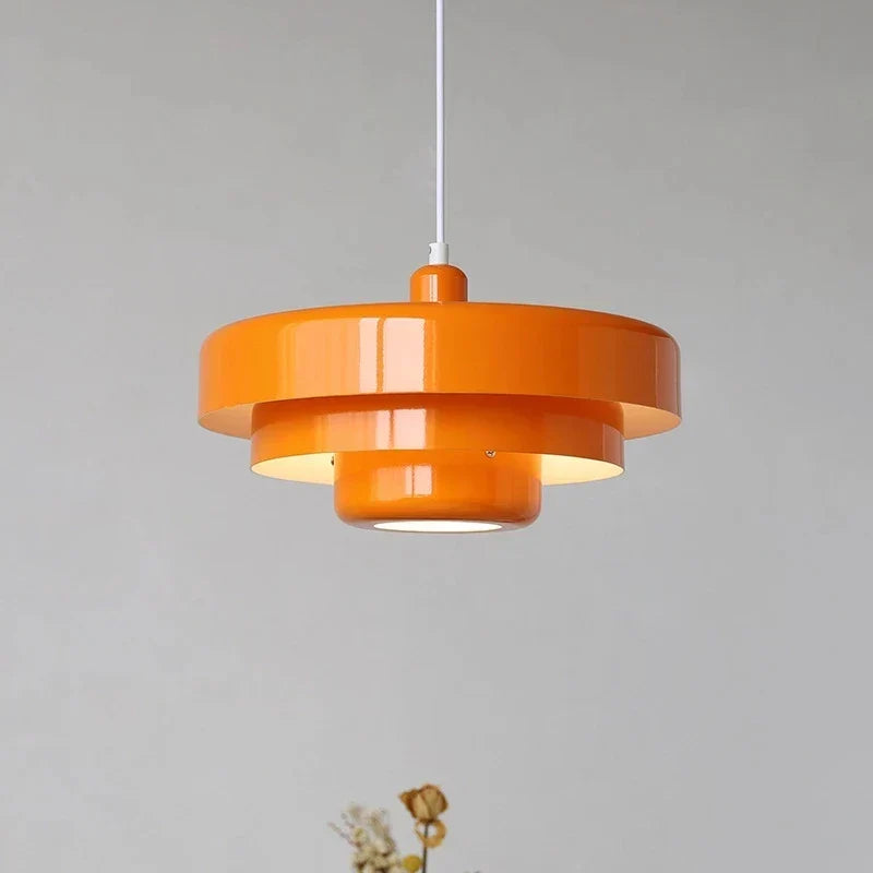Mid-Century Koepel Hanglamp Oranje Groen Wit 1-Lamps Hangarmatuur Keukeneiland Eetkamer Woonkamer Moderne Retro Plafondlamp | Thomler