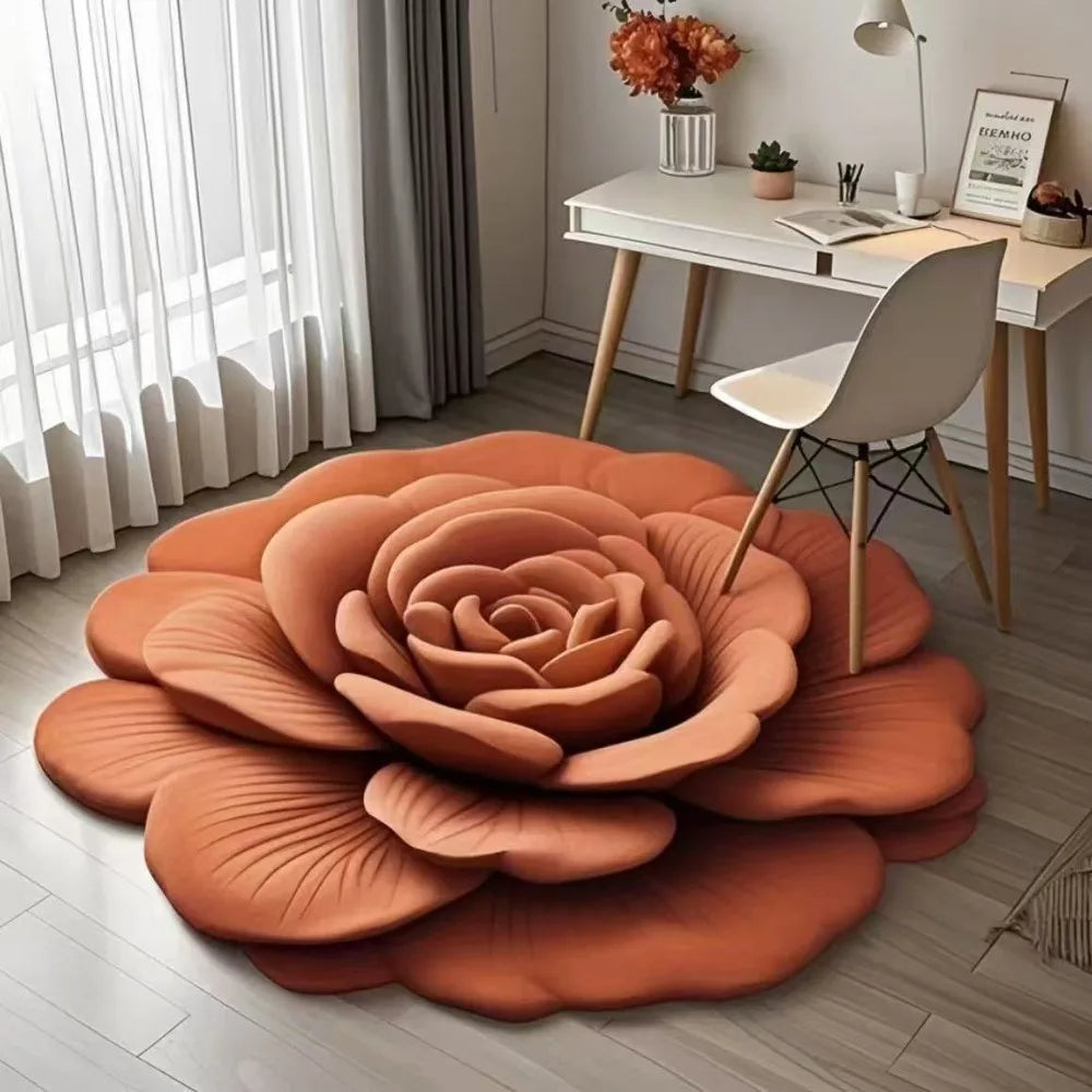 Rose Petal Bath Mat – Soft Microfiber Non-Slip Rug for Bathroom Decor, Machine Washable Floral Design for Shower, Bedroom, Entryway | Thomler